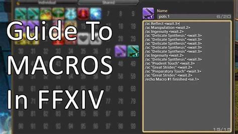 crafting macros ffxiv